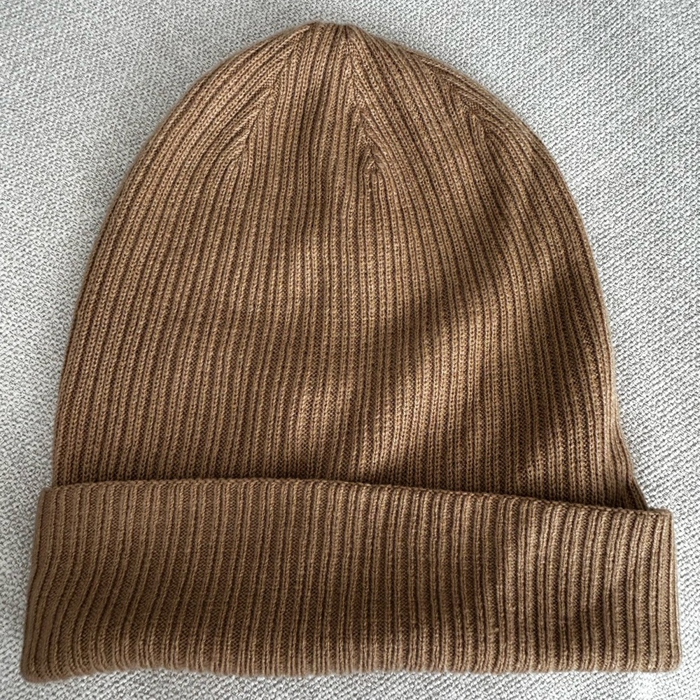 Main Character Tan Ribbed Knit Beanie
